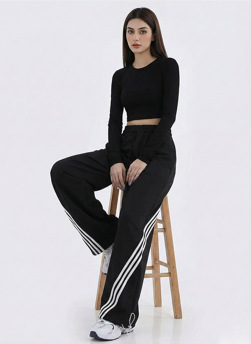 Black Stripe Pants